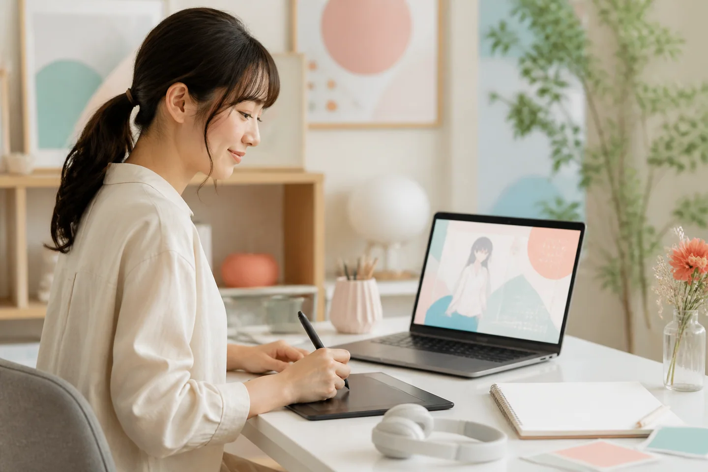アバター配信を想定したパソコンと音声機器の作業環境